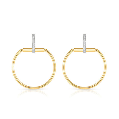 Roberto Coin Classica Parisienne Yellow Gold Large Diamond Circle Drop Earrings - Roberto Coin product