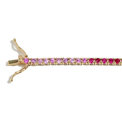 Private Label Pink Sapphire Ombre Tennis Bracelet
