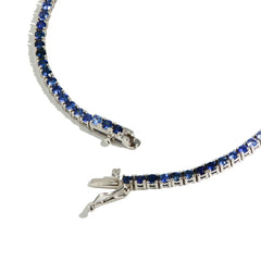 Blue Sapphire Ombre Tennis Necklace