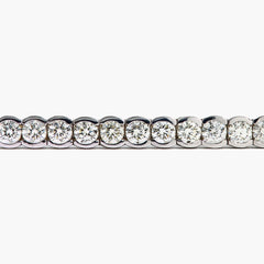 15 Carat Half Bezel Set Tennis Bracelet in 18k White Gold