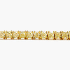 21 Carat Yellow Diamond Cushion Tennis Necklace