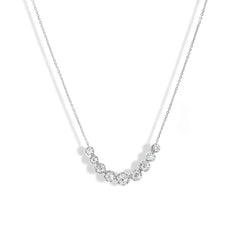 1 Carat Graduated Illusion Diamond Necklace in 14k White Gold