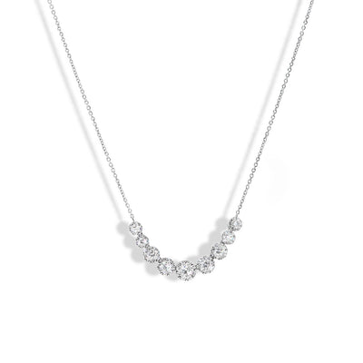 1 Carat Graduated Illusion Diamond Necklace in 14k White Gold - LOVEBRIGHT product