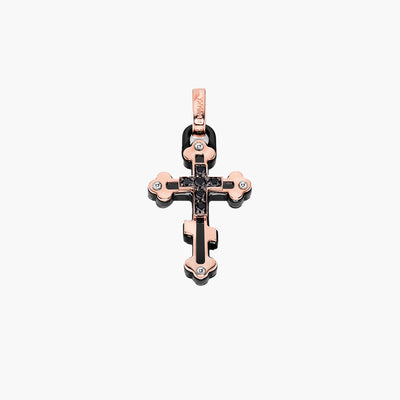 Barakà Privè Two Tone Black Diamond Cross Pendant - Baraka product
