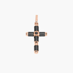 Barakà Snake Ceramic Black Diamond Cross Pendant