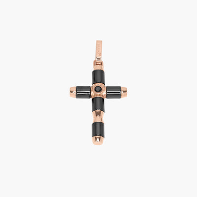 Barakà Snake Ceramic Black Diamond Cross Pendant - Baraka product