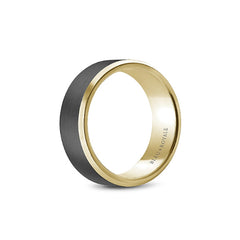 Crown Ring Bleu Royale Grey and Gold Wedding Band