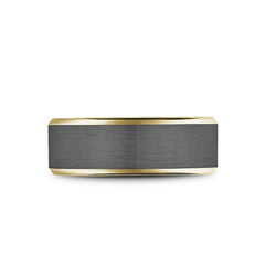 Crown Ring Bleu Royale Grey and Gold Wedding Band
