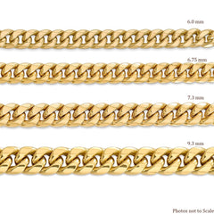 Gold Cuban Link Chain Necklace Semi-Solid - 24 inch