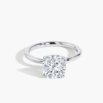 Ultra Thin Solitaire Cushion Engagement Ring Setting