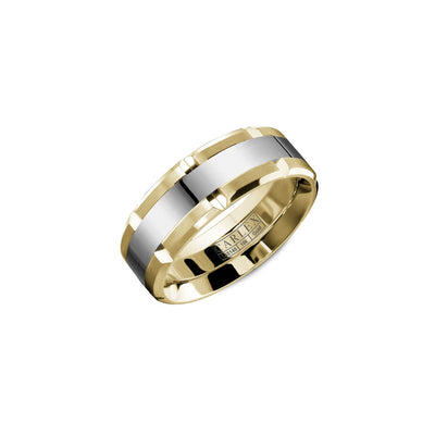 Carlex G1 Two Tone Mixed Finish Wedding Band - Crown Rings product
