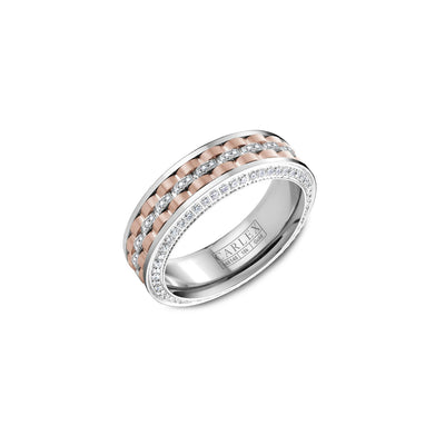 Carlex G3 Two Tone Diamond Wedding Ring - Crown Rings product