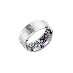 Carlex G4 Hammered Frosted Top Wedding Band