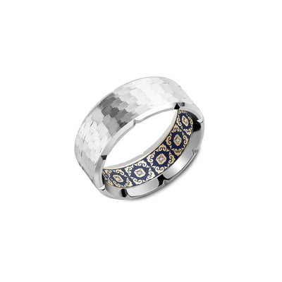 Carlex G4 Hammered Frosted Top Wedding Band - Crown Rings product