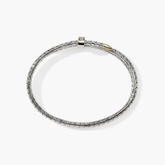 John Hardy Spear Two-Tone Diamond Pave Slim Triple Flex Cuff