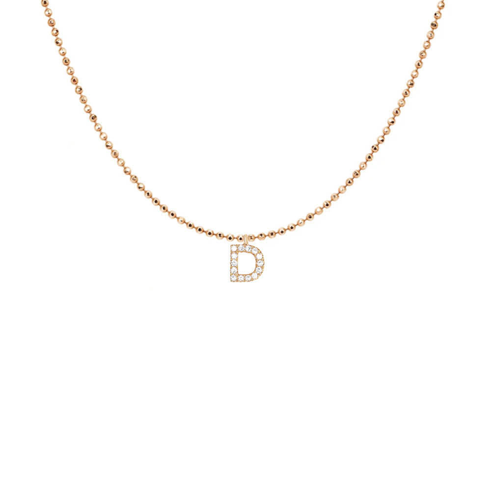 EF Collection Diamond Initial Charm in Yellow gold