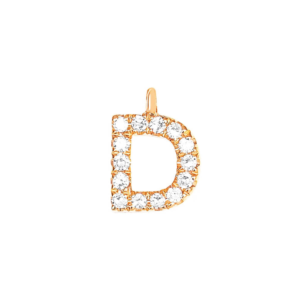 EF Collection Diamond Initial Charm in Yellow gold