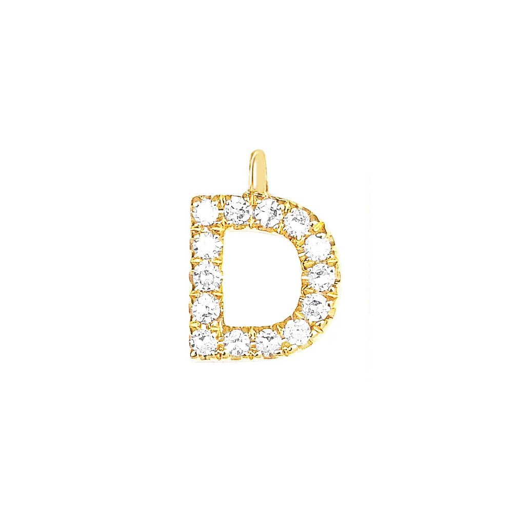 EF Collection Diamond Initial Charm in Yellow gold