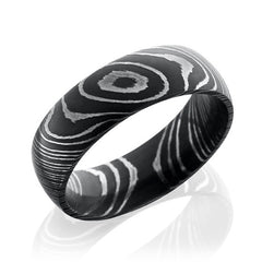 Lashbrook Damascus Steel 7mm Domed Band