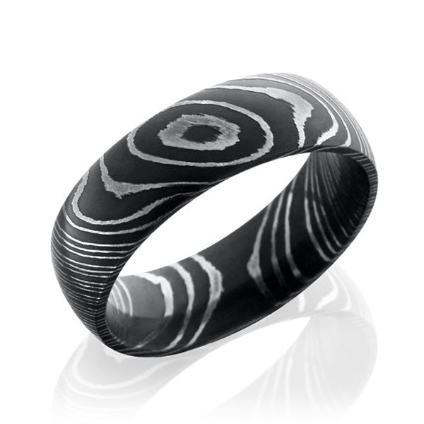Lashbrook Damascus Steel 7mm Domed Band