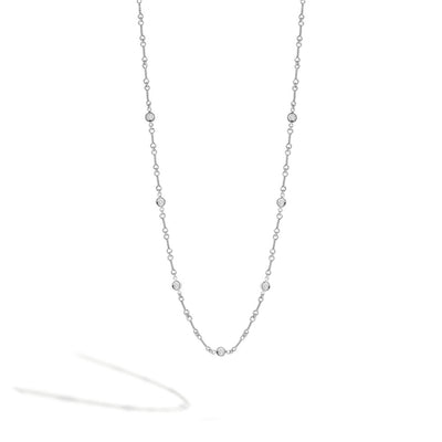Roberto Coin White Gold 7 Station Bezel Set Diamond Twist Necklace 16" - Roberto Coin product