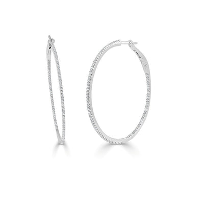 1.5" Diamond Skinny Hoop Earrings - Private Label product