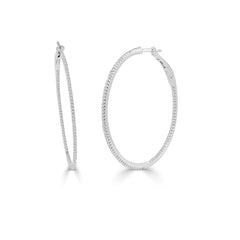 1.5" Diamond Skinny Hoop Earrings