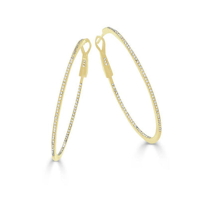 1.75" Diamond Skinny Hoop Earrings - Private Label product