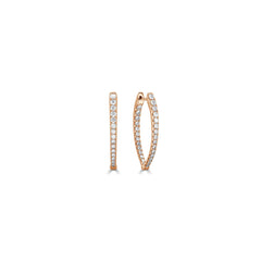 Inside Out Diamond Pointy Oval Hoop Earrings