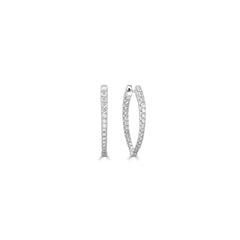 Inside Out Diamond Pointy Oval Hoop Earrings