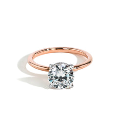 Ultra Thin Emerald Cut Hidden Halo Engagement Ring Setting in Platinum