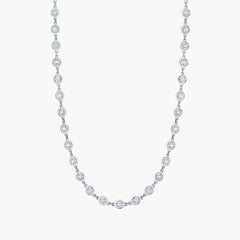 Diamond by the Yard chain necklace in 18K white gold with 5.55ct diamonds, front view