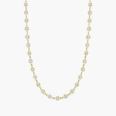 Diamond by the Yard chain necklace in 18K yellow gold with 5.55ct diamonds, front view