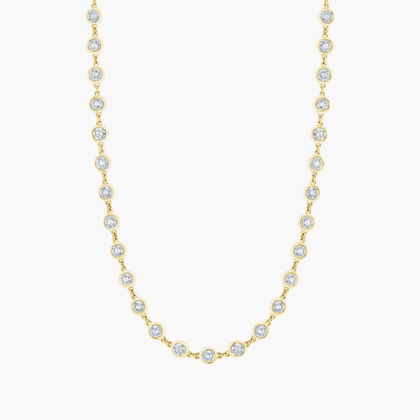 Diamond by the Yard chain necklace in 18K yellow gold with 5.55ct diamonds, front view