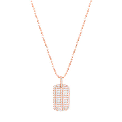 Carbon & Hyde Diamond Dogtag Necklace in Rose Gold - Carbon & Hyde product