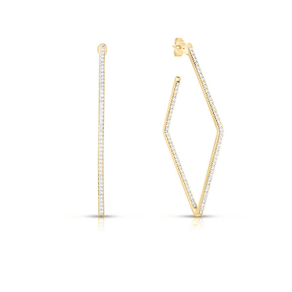Roberto Coin Classic Diamond Square Hoop Earrings