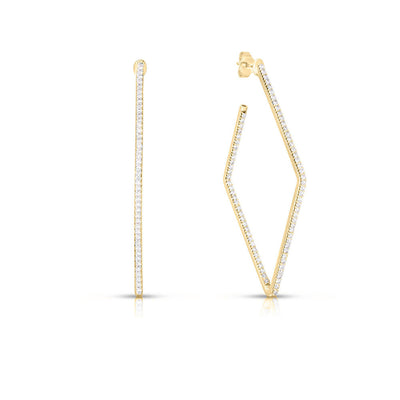 Roberto Coin Classic Diamond Square Hoop Earrings - Roberto Coin product