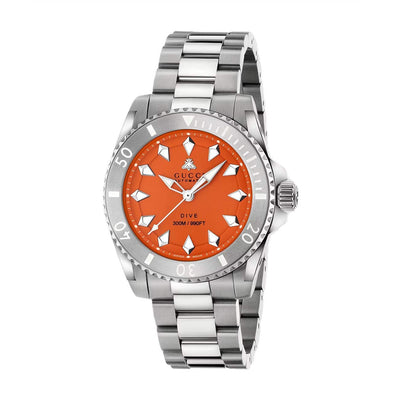 Gucci Dive Stainless Steel Orange Dial Bee Watch - 40mm - Gucci product