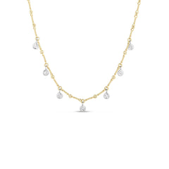 Roberto Coin Diamonds by the Inch Collection DogBone Yellow Gold Diamonds Necklace