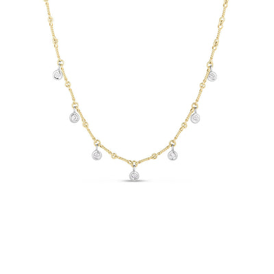 Roberto Coin Diamonds by the Inch Collection DogBone Yellow Gold Diamonds Necklace - Roberto Coin product