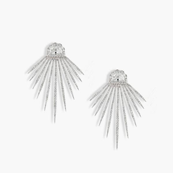 Rahaminov Diamond Sunset Earrings in 18k White Gold