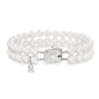 Mikimoto White Gold Double Strand Pearl Bracelet - Mikimoto product