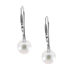 Mikimoto Akoya Pearl 18kt White Gold and Diamond Drop Earrings