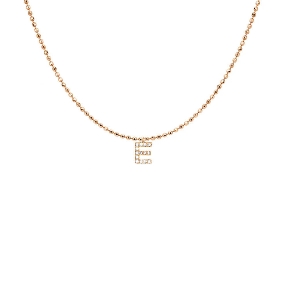 EF Collection Diamond Initial Charm in Yellow gold