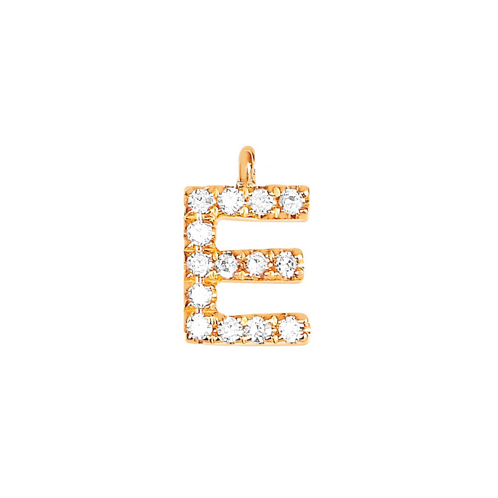 EF Collection Diamond Initial Charm in Yellow gold