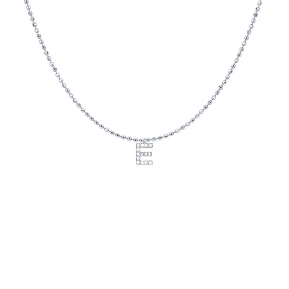 EF Collection Diamond Initial Charm in White gold