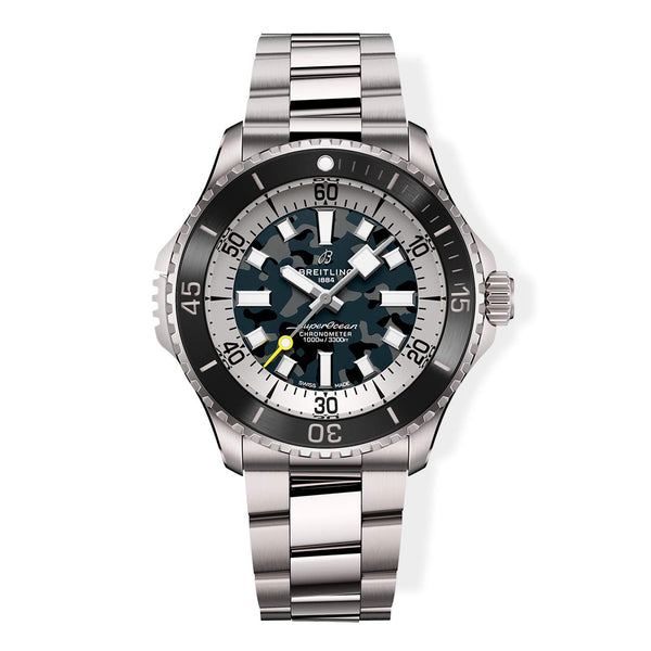 Breitling Superocean Automatic 46 Super Diver Black Camo Dial with 3-Row Titanium Bracelet — 46mm