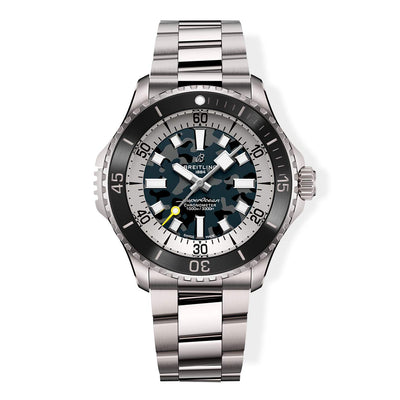 Breitling Superocean Automatic 46 Super Diver Black Camo Dial with 3-Row Titanium Bracelet — 46mm - Breitling product
