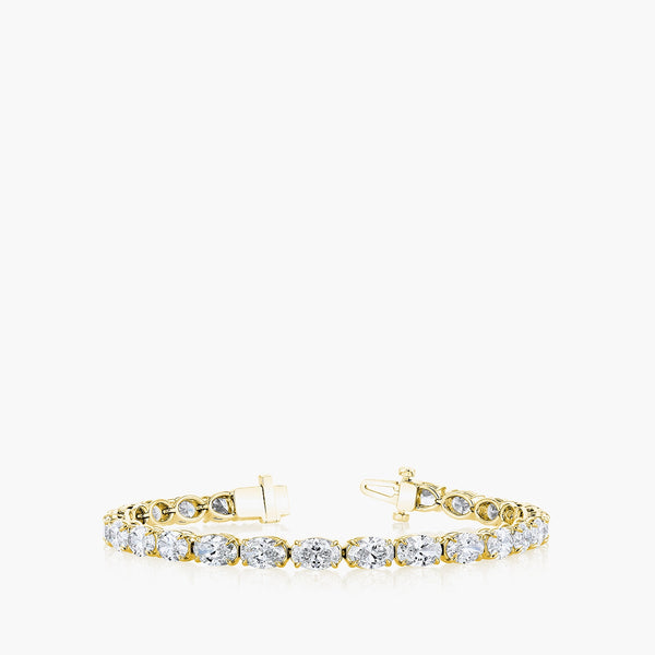 East West Oval-Cut Diamond Tennis Bracelet