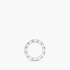 east-west emerald diamond eternity band side profile 